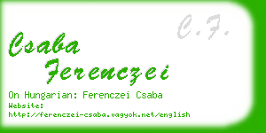 csaba ferenczei business card